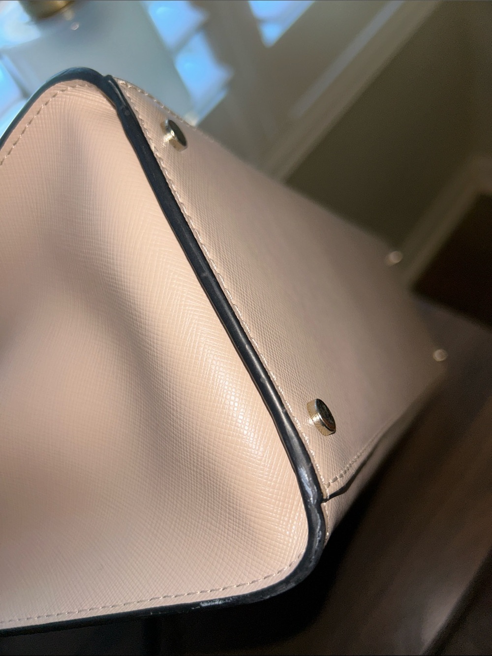 kate spade Two-Tone Cream and White Satchel with Black Trim- EUC - Picture 12 of 15